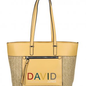 DAVID JONES Žltá veľká dámska kabelka cez rameno
