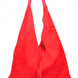 Kožená veľká dámska kabelka Alma červená