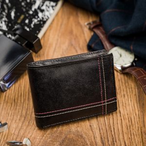 Kožená čierna menšia pánska peňaženka RFID v krabičke ALWAYS WILD