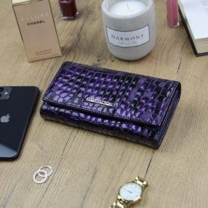 Gregorio Kožená fialová dámska peňaženka v darčekovej krabičke