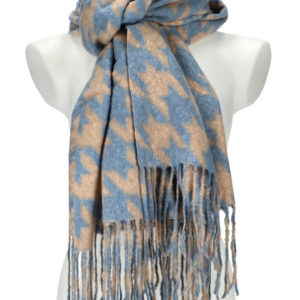 Modrý teplý dlhý zimný šál 234×60 cm