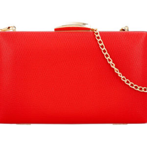 Luxusná červená dámska listová kabelka na retiazke