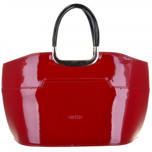 Elegantná červená lakovaná kabelka do ruky GROSSO