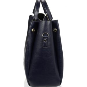 Modrá elegantná dámska kabelka so striebornými doplnkami GROSSO