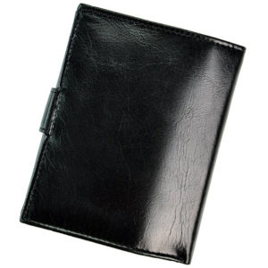 Ronaldo Kožená čierna pánska peňaženka so zápinkou v krabičke