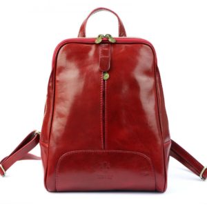 Kožený červený dámsky batoh Florence