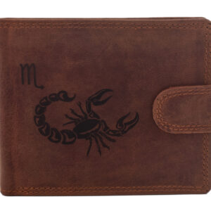 Pánska peňaženka MERCUCIO svetlohnedá vzor 35 znamenie škorpión 2911906