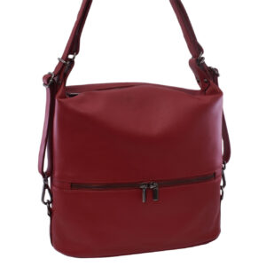 Dámska kožená kabelka červená 250701
