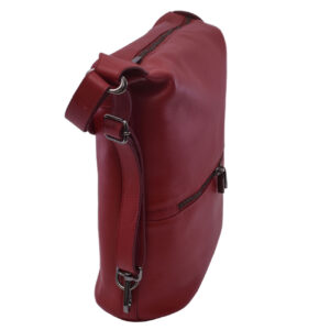 Dámska kožená kabelka červená