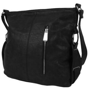 Čierna moderná crossbody dámska kabelka 67-MH