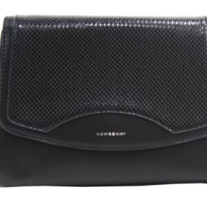 Čierna crossbody dámska kabelka v hadím dizajne NEW BERRY