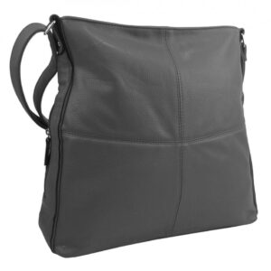 Praktická veľká dámska crossbody kabelka 47-MH tmavo šedá