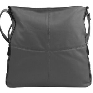 Praktická veľká dámska crossbody kabelka 47-MH tmavo šedá